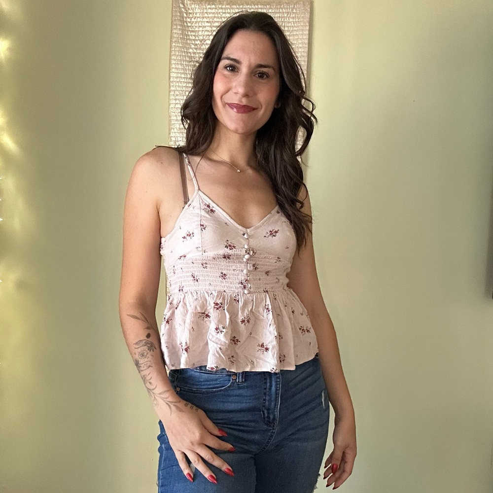 American Eagle Floral Babydoll Tanktop